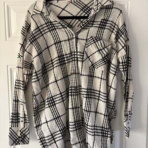 Free People Oversized Plaid Button-Down Shirt